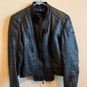 Hein Gericke Leather Moto Jacket, Size 38 (Small), Black Leather